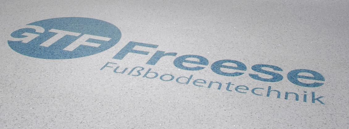 Treppenaufgang Logo in Terrazzo GTF Freese